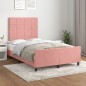 vidaXL Estructura de cama con cabecero terciopelo rosa 120x190 cm vidaXL Estructura de cama con cabecero terciopelo rosa 120x190 cm
