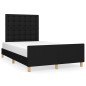 vidaXL Estructura de cama con cabecero tela negro 120x190 cm vidaXL Estructura de cama con cabecero tela negro 120x190 cm