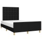 vidaXL Estructura de cama con cabecero tela negro 120x190 cm vidaXL Estructura de cama con cabecero tela negro 120x190 cm