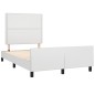 vidaXL Estructura cama con cabecero cuero sintético blanco 120x190 cm vidaXL Estructura cama con cabecero cuero sintético blanco 120x190 cm