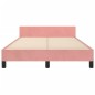 vidaXL Estructura de cama con cabecero terciopelo rosa 120x190 cm vidaXL Estructura de cama con cabecero terciopelo rosa 120x190 cm