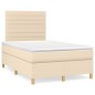 vidaXL Cama box spring con colchón tela color crema 120x190 cm