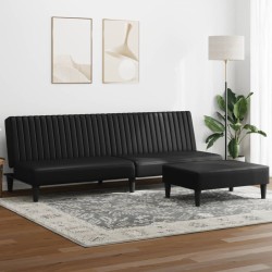 vidaXL Juego de sofás 2 piezas cuero sintético negro