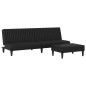 vidaXL Juego de sofás 2 piezas cuero sintético negro vidaXL Juego de sofás 2 piezas cuero sintético negro