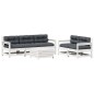 vidaXL Set muebles jardín 6 pzas con cojines madera maciza pino blanco vidaXL Set muebles jardín 6 pzas con cojines madera maciza pino blanco
