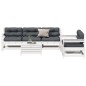 vidaXL Set muebles jardín 6 pzas con cojines madera maciza pino blanco vidaXL Set muebles jardín 6 pzas con cojines madera maciza pino blanco