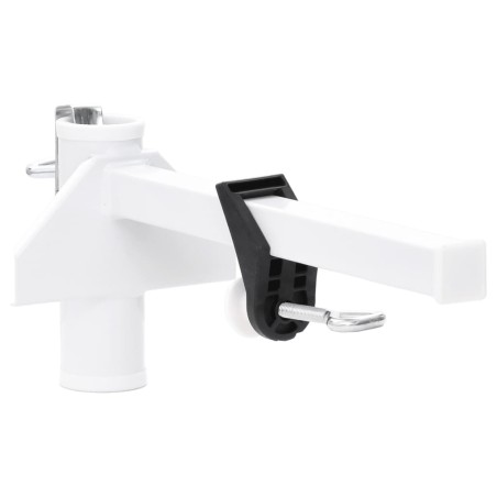 vidaXL Abrazadera de sombrilla para balcón acero blanco 38 mm