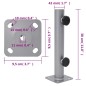 vidaXL Base de sombrilla para mástil de Ø32/34/38 mm acero plateado vidaXL Base de sombrilla para mástil de Ø32/34/38 mm acero plateado