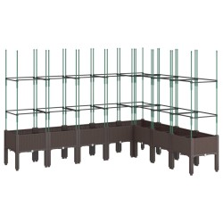 vidaXL Jardinera con enrejado PP marrón 200x160x142,5 cm