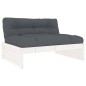 vidaXL Juego de muebles jardín 5 piezas y cojines madera maciza blanco vidaXL Juego de muebles jardín 5 piezas y cojines madera maciza blanco