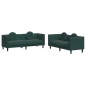 vidaXL Juego de sofás con cojines 2 piezas terciopelo verde oscuro vidaXL Juego de sofás con cojines 2 piezas terciopelo verde oscuro