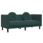 vidaXL Juego de sofás con cojines 2 piezas terciopelo verde oscuro vidaXL Juego de sofás con cojines 2 piezas terciopelo verde oscuro