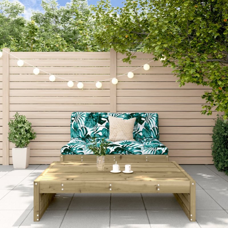 vidaXL Juego de muebles jardín 2 pzas y cojines madera pino impregnada vidaXL Juego de muebles jardín 2 pzas y cojines madera pino impregnada