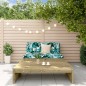 vidaXL Juego de muebles jardín 2 pzas y cojines madera pino impregnada vidaXL Juego de muebles jardín 2 pzas y cojines madera pino impregnada