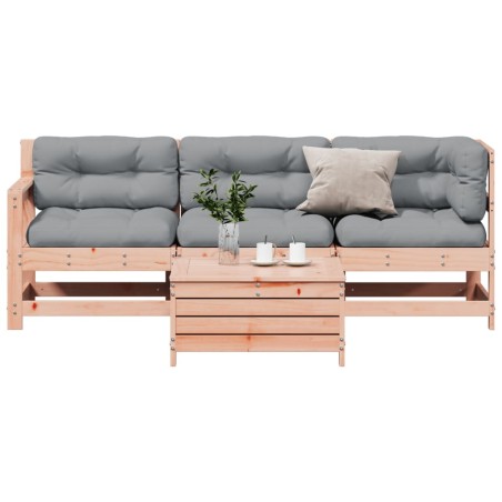 vidaXL Juego de muebles jardín 4 pzas y cojines madera abeto Douglas