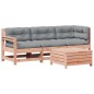 vidaXL Juego de muebles jardín 4 pzas y cojines madera abeto Douglas