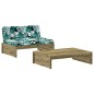vidaXL Juego de muebles jardín 2 pzas y cojines madera pino impregnada vidaXL Juego de muebles jardín 2 pzas y cojines madera pino impregnada