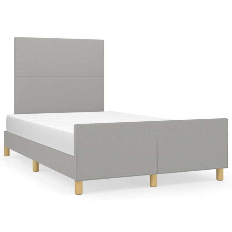 vidaXL Estructura de cama con cabecero tela gris claro 120x190 cm vidaXL Estructura de cama con cabecero tela gris claro 120x190 cm