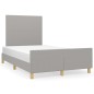 vidaXL Estructura de cama con cabecero tela gris claro 120x190 cm vidaXL Estructura de cama con cabecero tela gris claro 120x190 cm