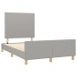 vidaXL Estructura de cama con cabecero tela gris claro 120x190 cm vidaXL Estructura de cama con cabecero tela gris claro 120x190 cm