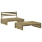 vidaXL Juego de muebles jardín 2 pzas y cojines madera pino impregnada vidaXL Juego de muebles jardín 2 pzas y cojines madera pino impregnada
