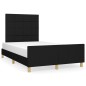 vidaXL Estructura de cama con cabecero tela negro 120x190 cm