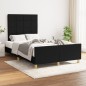 vidaXL Estructura de cama con cabecero tela negro 120x190 cm