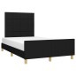 vidaXL Estructura de cama con cabecero tela negro 120x190 cm
