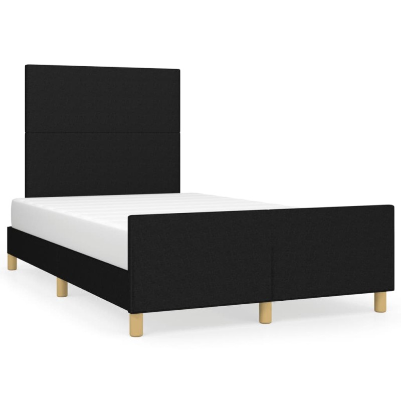 vidaXL Estructura de cama con cabecero tela negro 120x190 cm vidaXL Estructura de cama con cabecero tela negro 120x190 cm