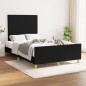 vidaXL Estructura de cama con cabecero tela negro 120x190 cm vidaXL Estructura de cama con cabecero tela negro 120x190 cm