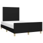 vidaXL Estructura de cama con cabecero tela negro 120x190 cm vidaXL Estructura de cama con cabecero tela negro 120x190 cm