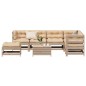 vidaXL Muebles de jardín 8 pzas y cojines madera maciza pino