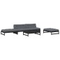 vidaXL Juego de muebles de jardín 5 pzas y cojines madera maciza negro vidaXL Juego de muebles de jardín 5 pzas y cojines madera maciza negro