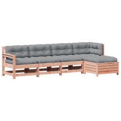 vidaXL Juego de muebles jardín 5 pzas y cojines madera abeto Douglas