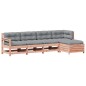 vidaXL Juego de muebles jardín 5 pzas y cojines madera abeto Douglas