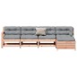 vidaXL Juego de muebles jardín 5 pzas y cojines madera abeto Douglas