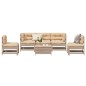 vidaXL Juego de muebles de jardín 6 pzas y cojines madera maciza pino vidaXL Juego de muebles de jardín 6 pzas y cojines madera maciza pino