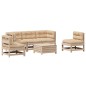 vidaXL Juego de muebles de jardín 6 pzas y cojines madera maciza pino vidaXL Juego de muebles de jardín 6 pzas y cojines madera maciza pino