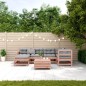 vidaXL Juego de muebles jardín 7 pzas y cojines madera abeto Douglas