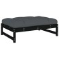 vidaXL Juego de muebles de jardín 5 pzas y cojines madera maciza negro vidaXL Juego de muebles de jardín 5 pzas y cojines madera maciza negro