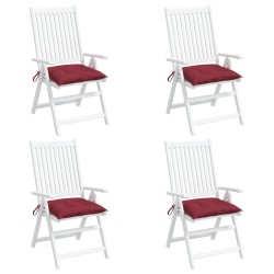vidaXL Cojines de palets de jardín 4 uds Oxford rojo tinto 50x50x7 cm