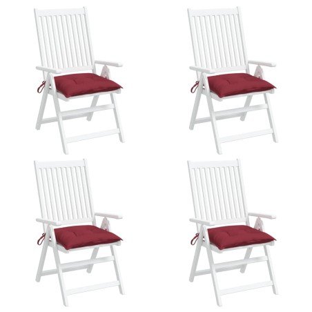 vidaXL Cojines de palets de jardín 4 uds Oxford rojo tinto 50x50x7 cm