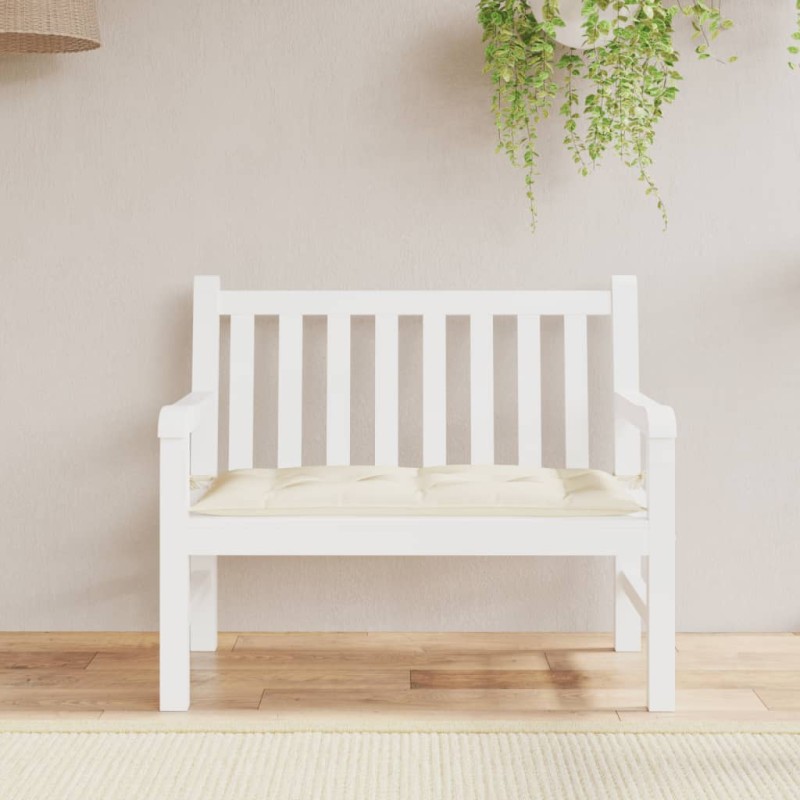vidaXL Cojín de banco de jardín tela Oxford blanco crema 110x50x7 cm vidaXL Cojín de banco de jardín tela Oxford blanco crema 110x50x7 cm