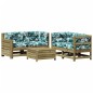 vidaXL Juego de muebles jardín 5 pzas y cojines madera pino impregnada vidaXL Juego de muebles jardín 5 pzas y cojines madera pino impregnada