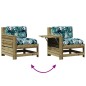 vidaXL Juego de muebles jardín 5 pzas y cojines madera pino impregnada vidaXL Juego de muebles jardín 5 pzas y cojines madera pino impregnada