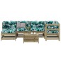 vidaXL Juego de muebles jardín 7 pzas y cojines madera pino impregnada vidaXL Juego de muebles jardín 7 pzas y cojines madera pino impregnada