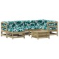 vidaXL Juego de muebles jardín 7 pzas y cojines madera pino impregnada vidaXL Juego de muebles jardín 7 pzas y cojines madera pino impregnada