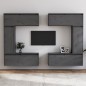 vidaXL Muebles para TV 6 piezas madera maciza de pino gris