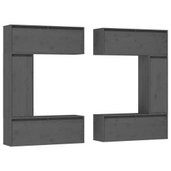 vidaXL Muebles para TV 6 piezas madera maciza de pino gris