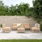 vidaXL Juego de muebles de jardín 6 pzas y cojines madera maciza pino vidaXL Juego de muebles de jardín 6 pzas y cojines madera maciza pino